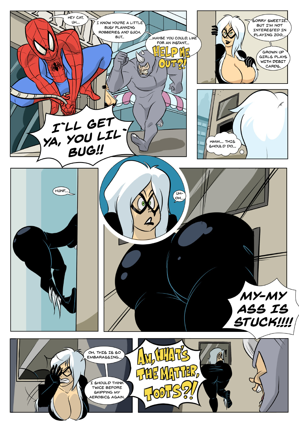 zaribot - Black Cat gets the Point (spider-man) porn comic by [zaribot].  Big ass porn comics.