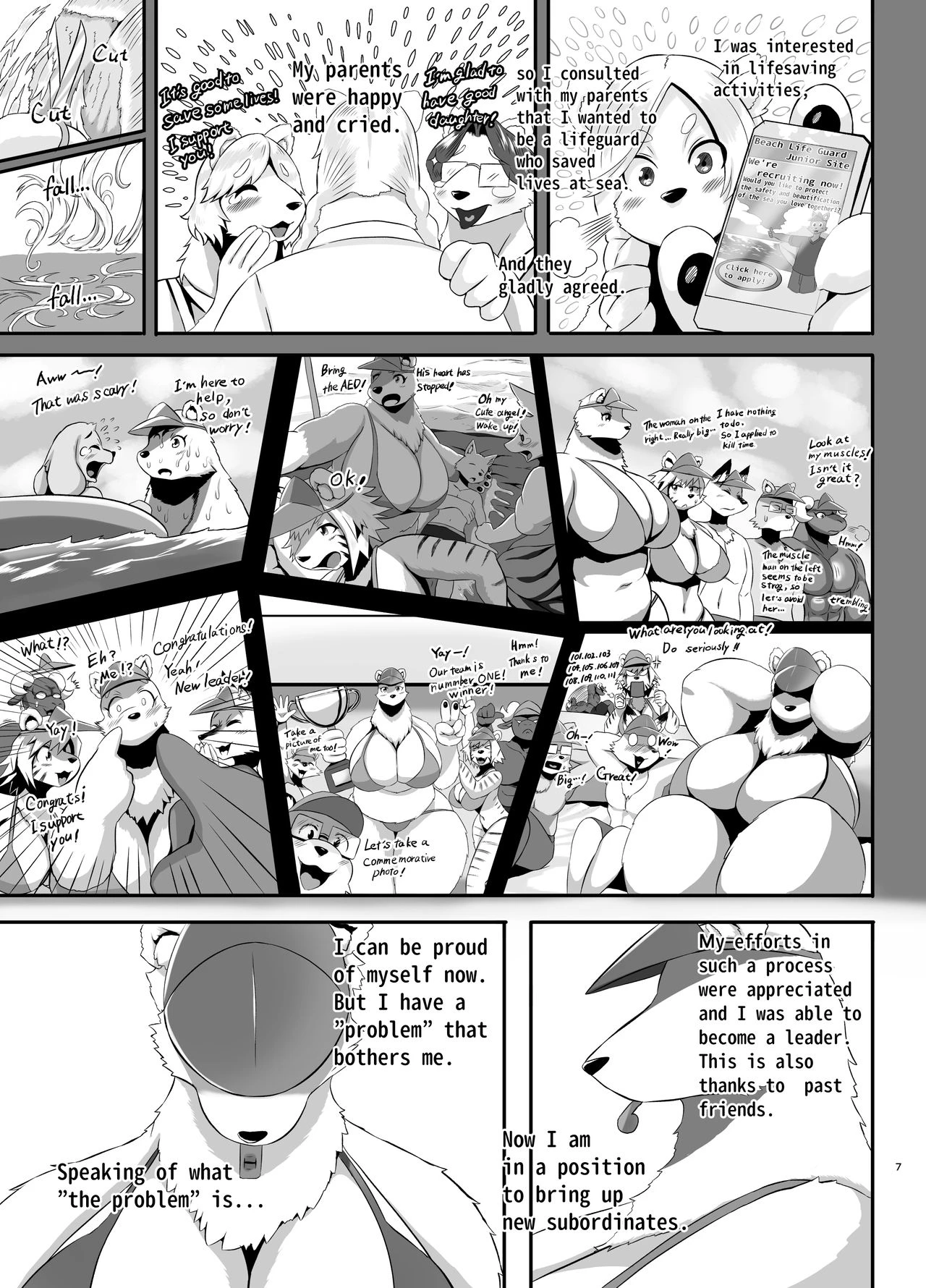 Beach Life Guard 30years old Polar bear woman First love  Kaihinkyumeishi Misoji Shirokumaonna Hajimete no Koi image number 6