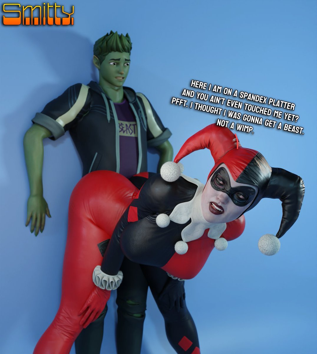 Smitty - Harley Quinn x Beast Boy porn comic (smitty), 9 images. Bestiality porn  comics.