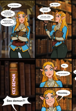 Olena Minko - Zelda in a library (The Legend of Zelda)