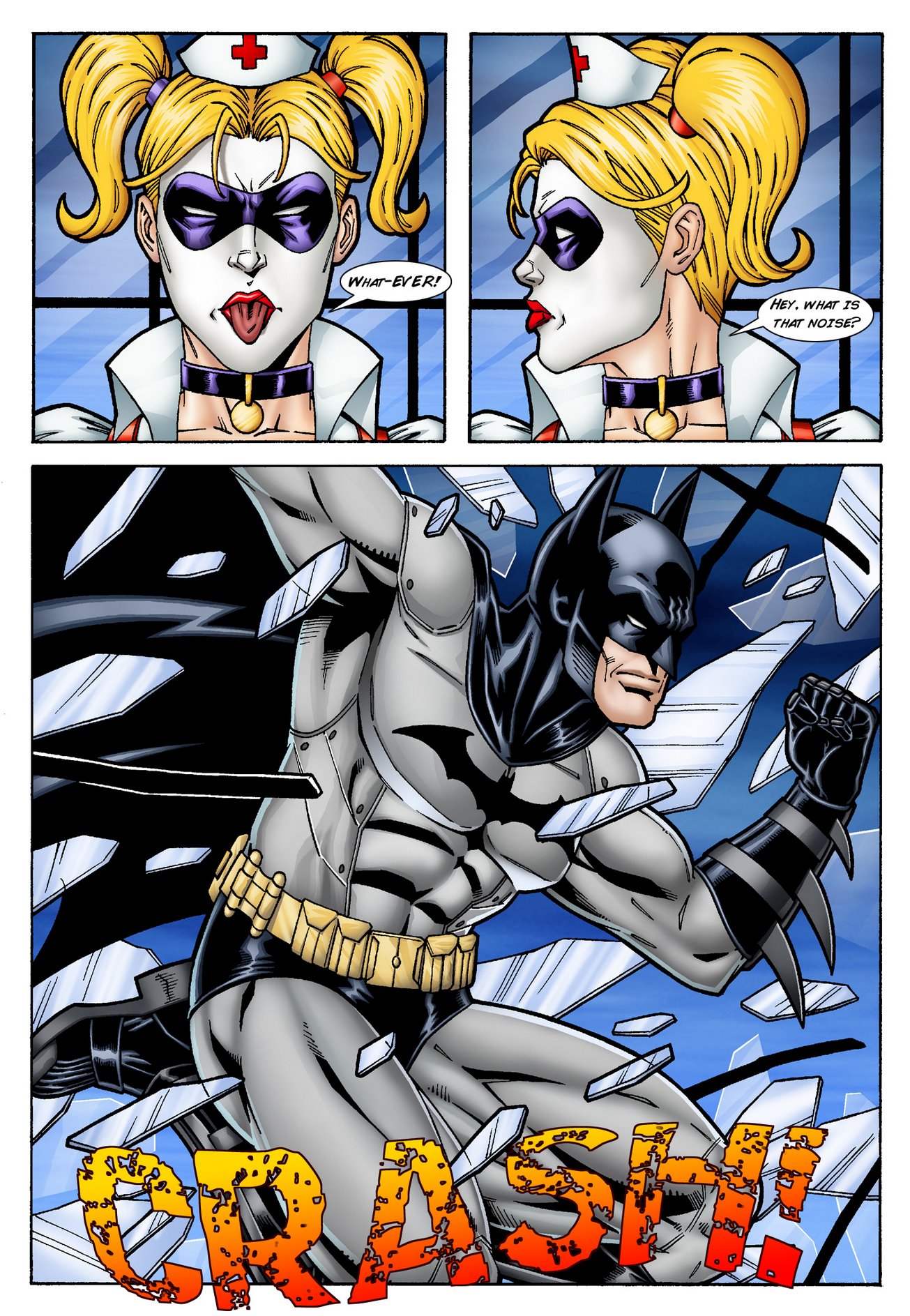 Batman and Nightwing discipline Harley Quinn image number 3