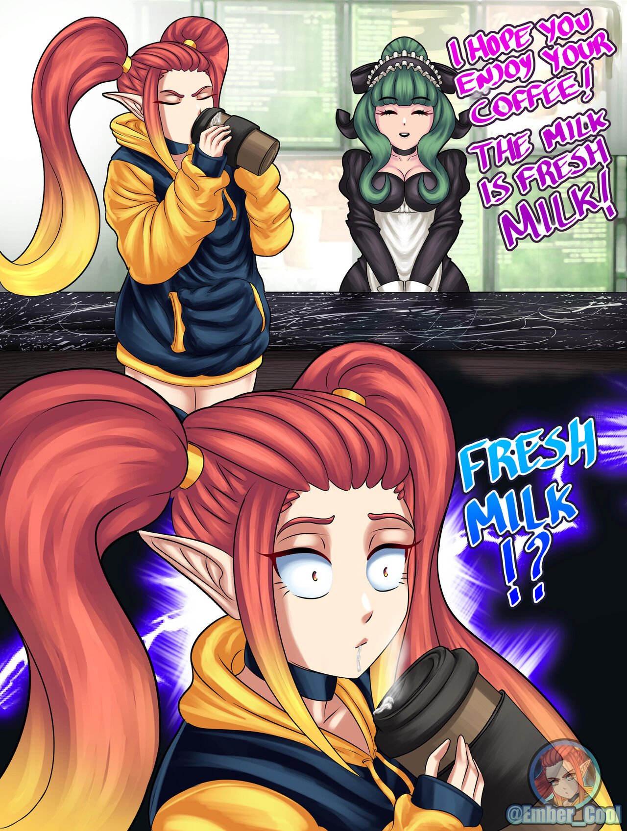 Ember  - Lets have a SPECIAL coffee! porn comic image number 1