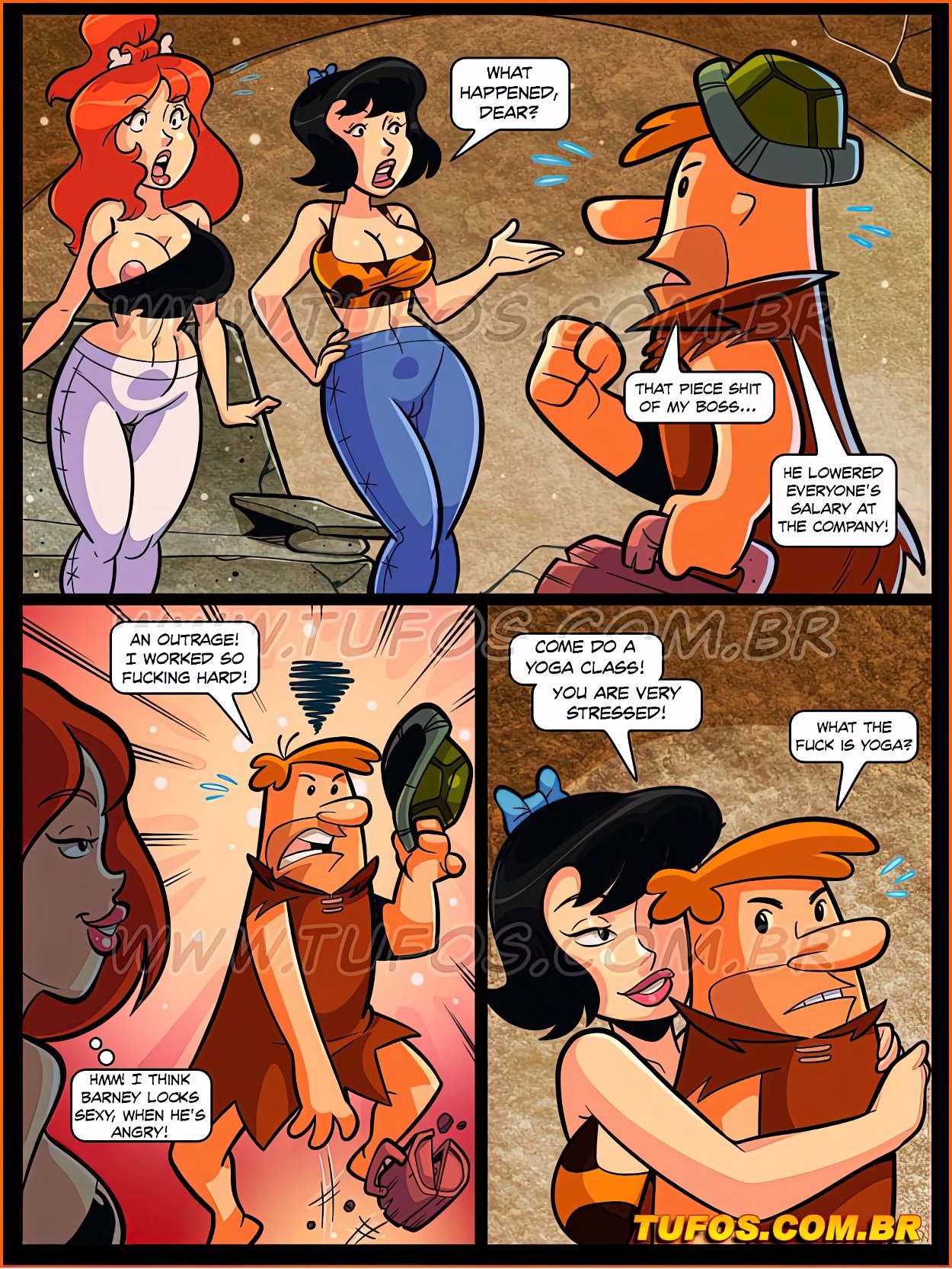 Os Flintstoons 10-  Stretching the pussy in yoga class image number 3