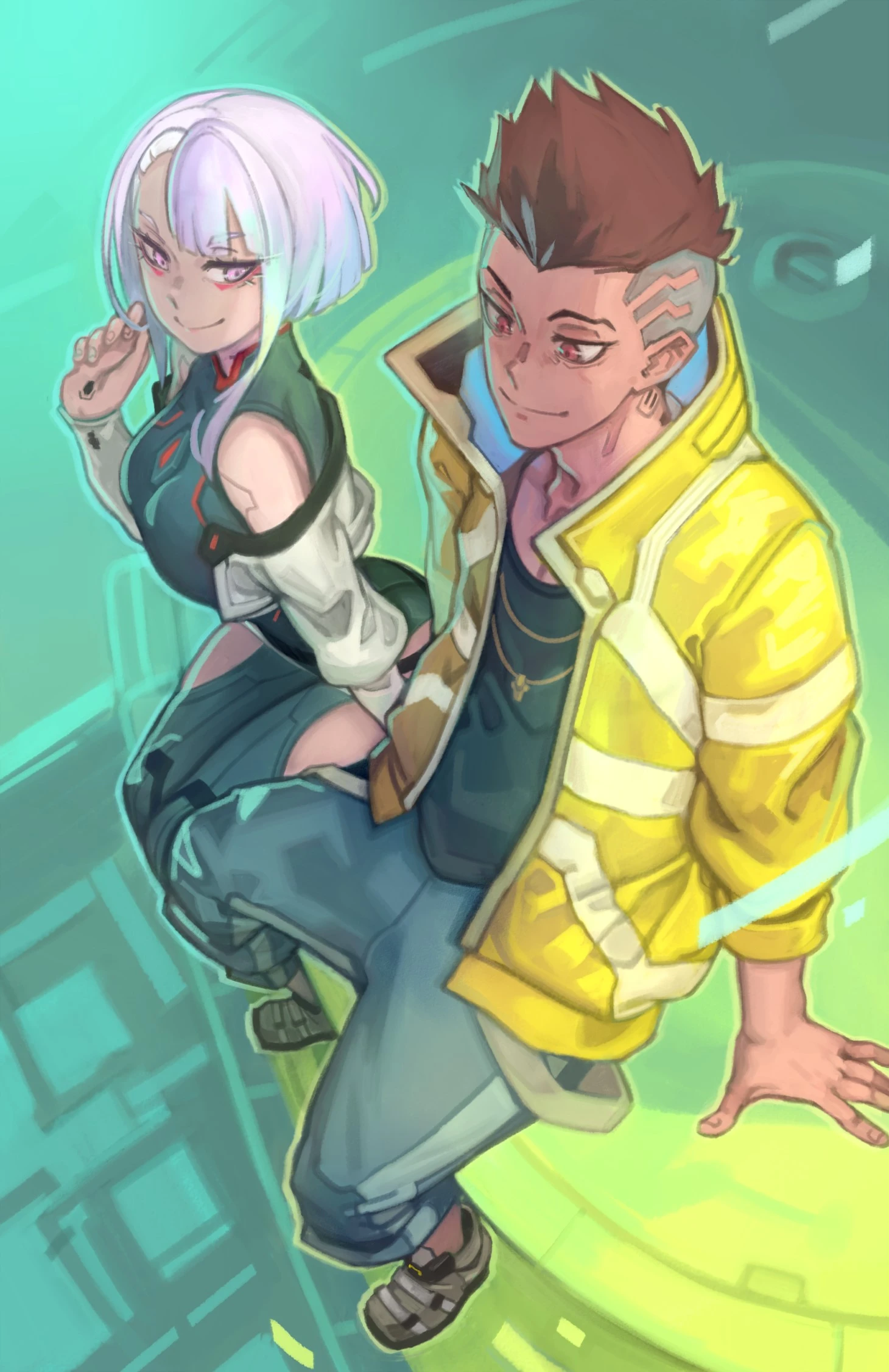 Cyberpunk edgerunners lucy and david fanart