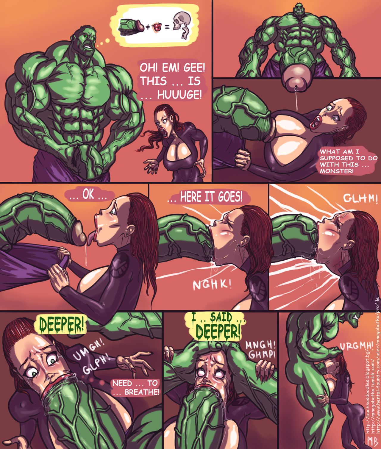 Black widow and hulk comic porn